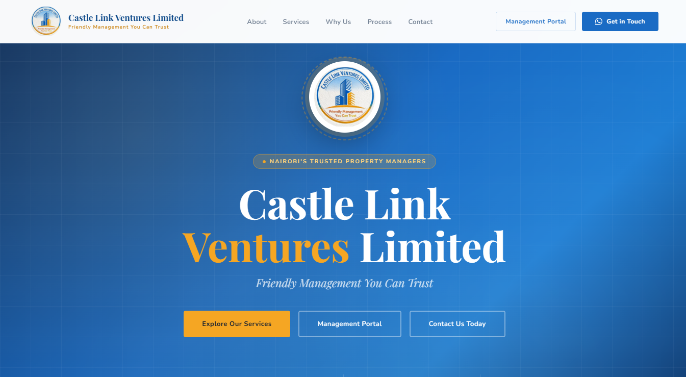 Castle Link Ventures homepage hero
