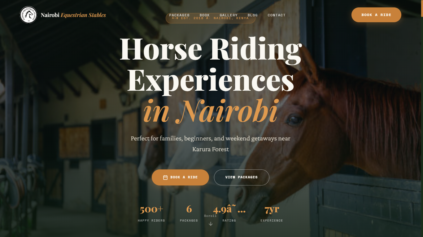 Nairobi Equestrian homepage hero